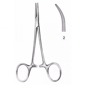 Halstead-Mosquito Artery Forceps 13.0 cm , 1 X 2 Teeth, Curved  - JFU Industries