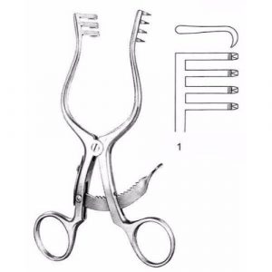 Scalp Contour Retractor 14.0 cm , 3 X 4 Teeth, Sharp  - JFU Industries