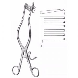 Adson Retractor 26.5 cm , 80mm, 6 X 6 Teeth, Sharp  - JFU Industries