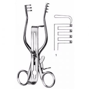 Henley Retractor 16.5 cm , With Centre Blade, 3 X 4 Teeth, Sharp  - JFU Industries