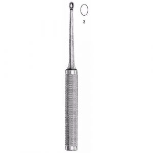 Cobb-Type Oval Cup Curette 27.9 cm , Size 3, Straight  - JFU Industries