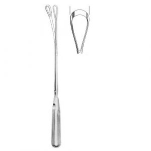 Sims Uterine Curette 31.0 cm , Blunt, Malleable Grooved Shaft, 21mm  - JFU Industries