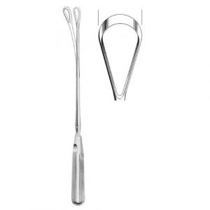 Sims Uterine Curette 34.0 cm , Blunt, Malleable Grooved Shaft, 35mm  - JFU Industries