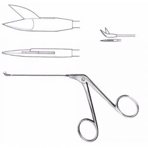 Wullstein Micro Ear Scissors, 4.0mm Blade Size, Curved Up  - JFU Industries