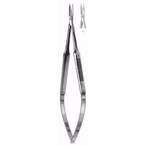 Microsurgical Scissors 15.0 cm , Wide Handle, Regular Blade, Serrated, Straight  - JFU Industries