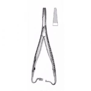 Mathieu Needle Holder 17 cm With Interior Ratchet Serrrated, Tungsten Carbide Jaws  - JFU Industries