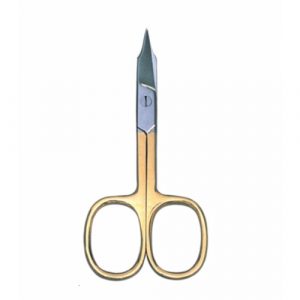 Nail Arrow Cuticle Scissor 9 cm, Straight / Curved, Half Gold Plated  - JFU Industries