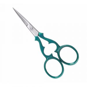 Horn Embroidery Scissor 9 cm, Green Coloured  - JFU Industries