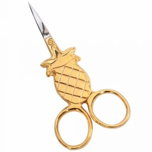 Pineapple Embroidery Scissor 7.5 cm, Half Gold Plated  - JFU Industries