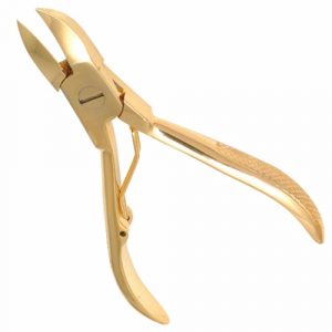 Roller Wire Spring 10 cm Nail Nipper, Textured Handle, Full Gold Plated  - JFU Industries