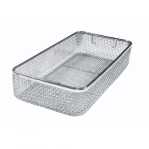 Sterilization Woven Wire Mesh Basket with Drop Handles 485 x 255 x 70 mm  - JFU Industries