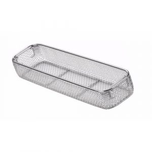 Sterilization Woven Wire Mesh Basket with Drop Handles 500 x 150 x 100 mm  - JFU Industries