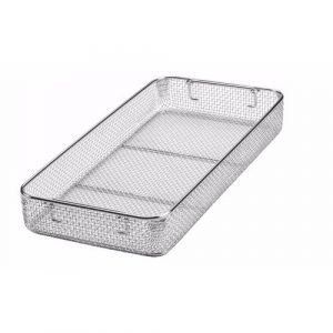 Sterilization Woven Wire Mesh Basket with Drop Handles 405 x 255 x 100 mm  - JFU Industries